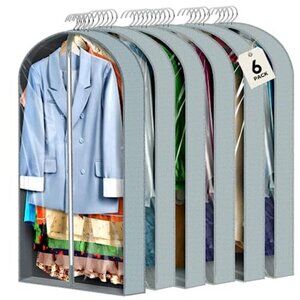 Garment Bags For Hanging Clothes Clear Suit Storage Bags Closet Organizer 6 Pack